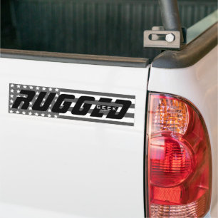 grey US Flag RUGGED GEEK oxymoron Tech Nerd Bumper Sticker