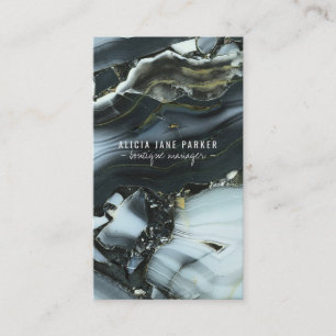 Grey veined blue marble gem stone boutique jewelle business card