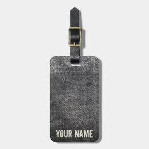 Grey velours anthracite carpet vintage rug luggage tag