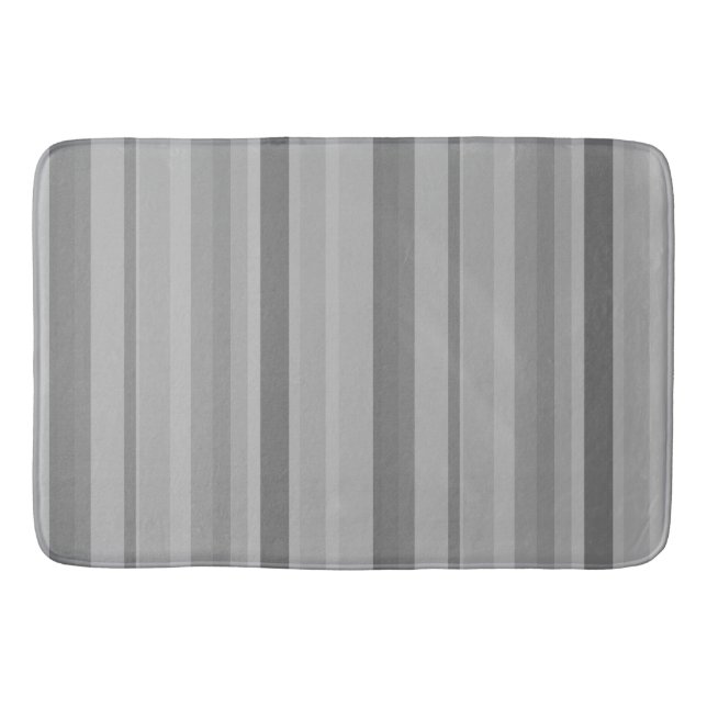 Grey vertical stripes bath mat (Front)