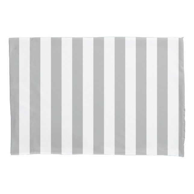 Grey Vertical Stripes Pillowcase (Front)