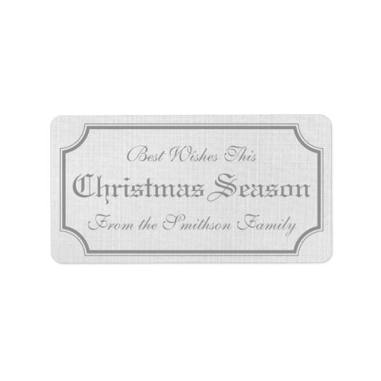 Grey Vintage Christmas Gift Label Stickers Address Label