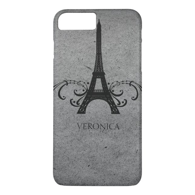 Grey Vintage French Flourish Case-Mate iPhone Case (Back)