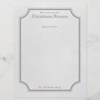 Grey Vintage Holiday / Christmas Letter Stationary