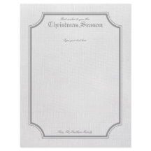 Grey Vintage Holiday / Christmas Letter Stationary