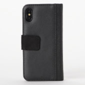 Grey vintage leather framed horse-head iPhone wallet case (Back)