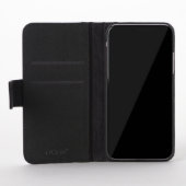 Grey vintage leather framed horse-head iPhone wallet case (Open)