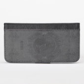Grey vintage leather framed horse-head iPhone wallet case (Front (Horizontal))