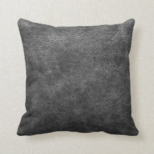 Grey vintage leather texture cushion