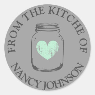 Grey vintage mason jar From the kitchen of sticker