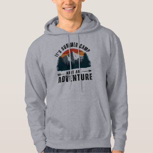 Grey Vintage Retro Mountain Hiking Camping Nature Hoodie