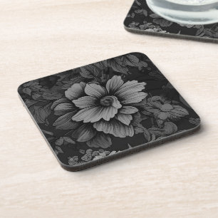Grey Vintage Unfurling Flower Coaster