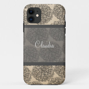 Grey Vintage Zinnia BT iPhone 5 Case