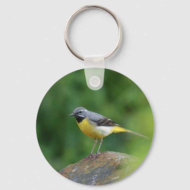 Grey Wagtail - bird Key Ring (Front)
