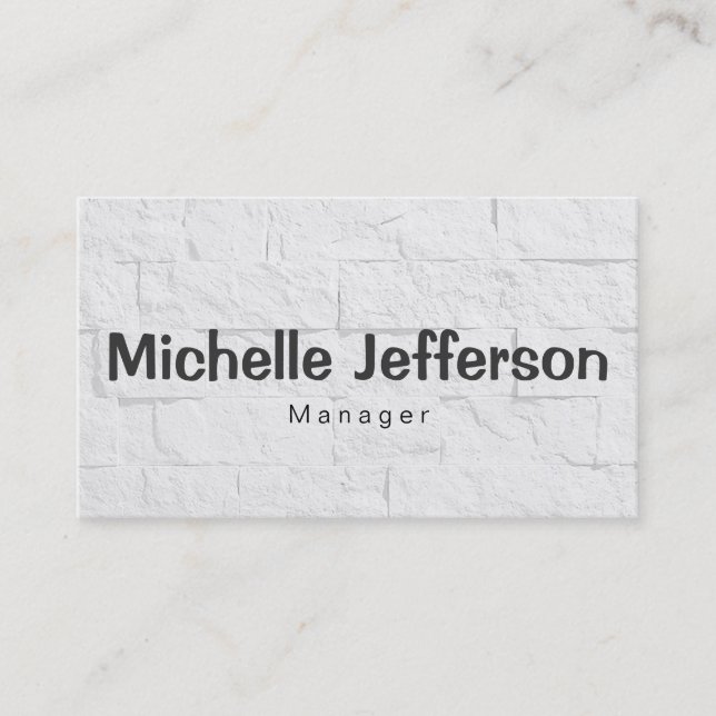 Grey Wall Brick Pattern Manager Business Card (Front)