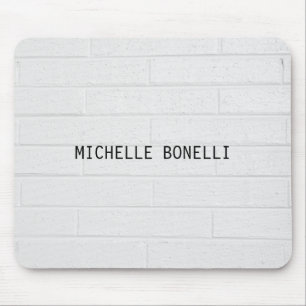 Grey  Wall Bricks Design Plain Legible Modern Mouse Pad