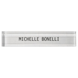 Grey  Wall Bricks Design Plain Legible Modern Nameplate
