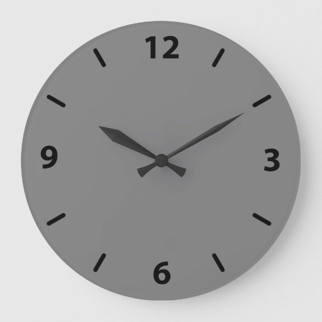 Grey Wall Clock with Black Numbers (Front)
