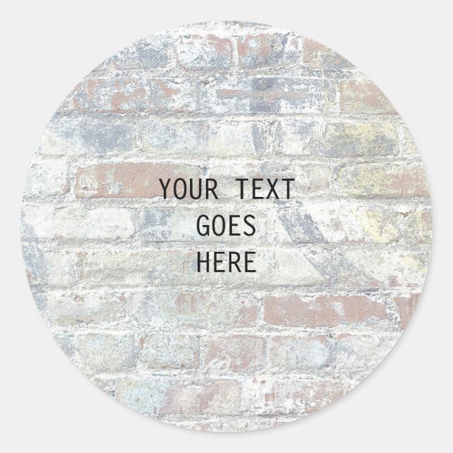 Grey  Wall Design Background Plain Legible Modern Classic Round Sticker (Front)
