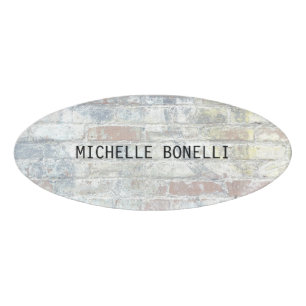 Grey  Wall Design Background Plain Legible Modern Name Tag