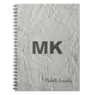 Grey Wall Monogrammed Professional Modern Notebook