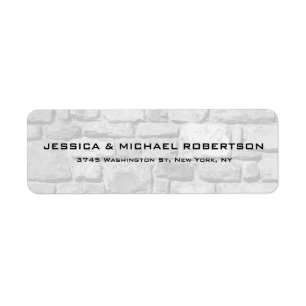 Grey Wall Plain Elegant Modern Trendy Family Return Address Label