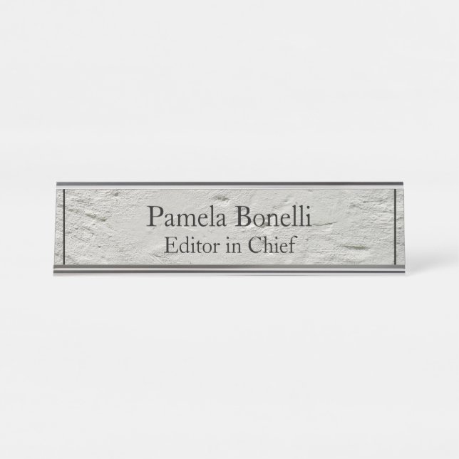 Grey Wall Professional Unique Classical Simple Desk Name Plate (Front)