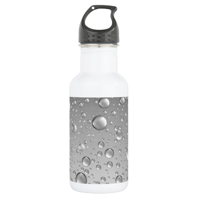Grey Water Droplets 532 Ml Water Bottle (Front)