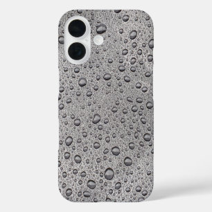 Grey water droplets iPhone 16 case