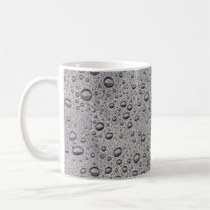 Grey water droplets coffee mug