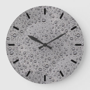 Grey water droplets large clock