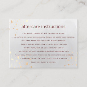 Grey Watercolor AfterCare for Lash Extensions  Bus Business Card