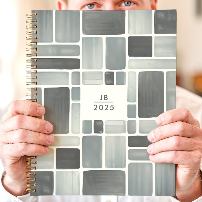 Grey Watercolor Geometric 2025 Monogram Planner (Creator Uploaded)