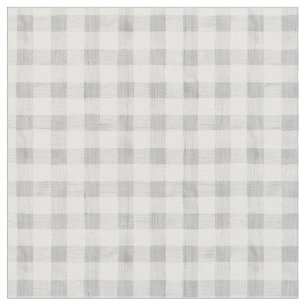 Grey Watercolor Gingham Fabric
