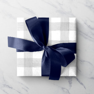 Grey Watercolor Gingham Wrapping Paper