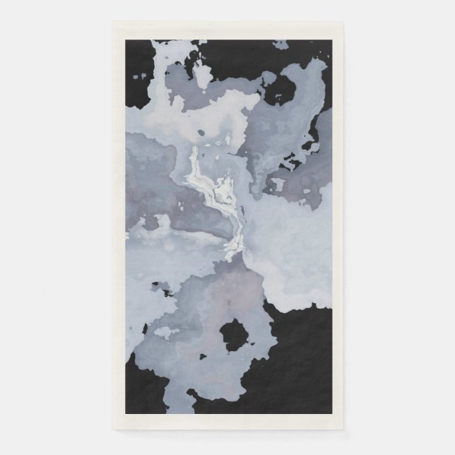 Grey Watercolor Marble Goth Napkin (Front)