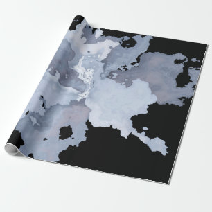 Grey Watercolor Marble Goth Wrapping Paper
