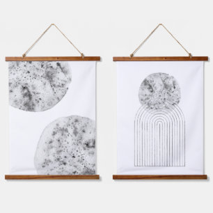 Grey watercolor splashes hanging tapestry
