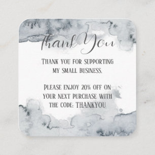 Grey Watercolor Thank You Card