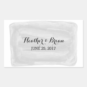 Grey Watercolor Wedding Stickers