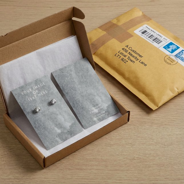 Grey watercolour earring display card (Creator Uploaded)