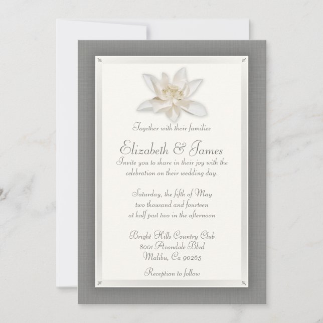 Grey Wedding Invitations (Front)