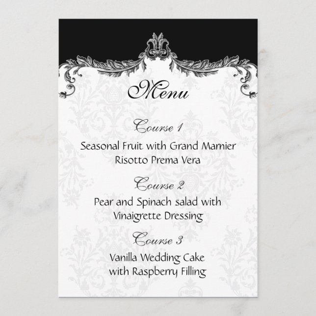 grey wedding menu (Front)