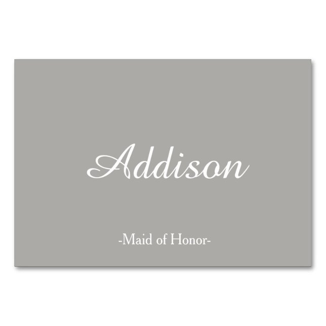 Grey Wedding Place Cards (Front)