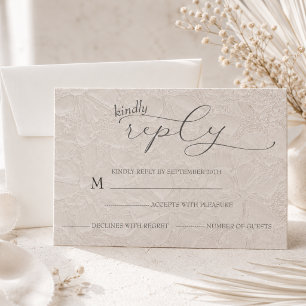 Grey Wedding Simple RSVP Card