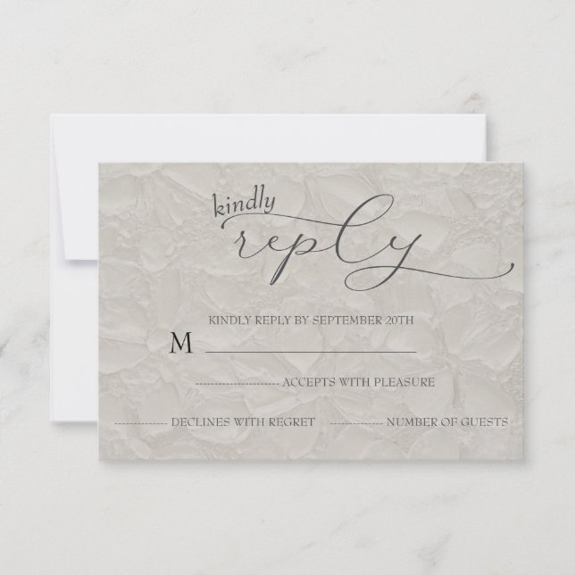 Grey Wedding Simple  RSVP Card (Front)