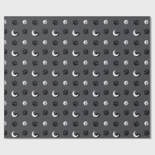 Grey Werewolf Moon Wrapping Paper