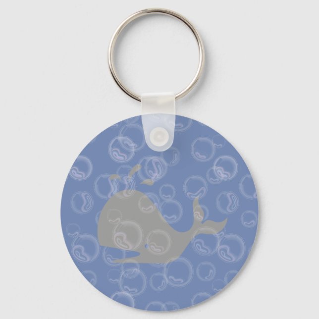 Grey Whale and Bubbles animated Key Ring (Front)