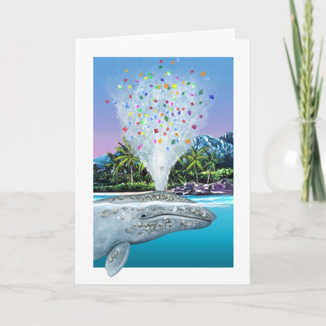 Grey Whale Birthday Card (Front)