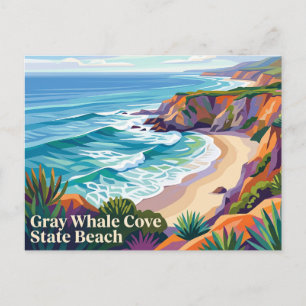 Grey Whale Cove State Beach California Postcard